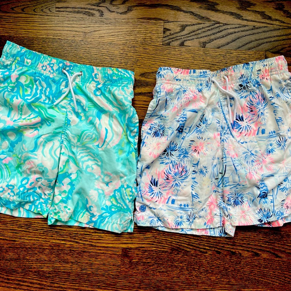 Lilly Pulitzer 2 Boys Swim Trunks size Large (8/10) Boys Junior Capri Trunk